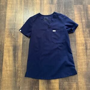 Figs Catarina One-Pocket Navy Scrub Top  Size XXS